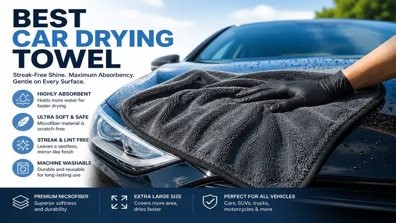 best car drying towel for streak-free car drying after washing