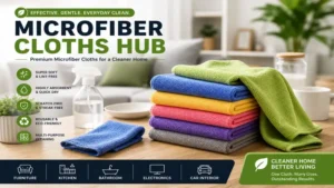 Microfiber Cloths Hub with soft reusable cloths for effective home and furniture cleaning