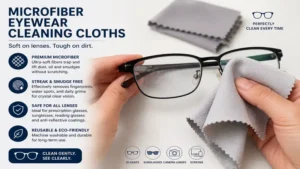 microfiber eyewear cleaning cloths removing fingerprints and smudges from eyeglass lenses safely