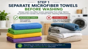 how to wash microfiber towels by separating them from lint producing fabrics
