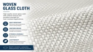 Close-up woven glass cloth texture with excellent heat resistance and durability