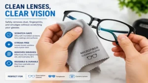 glasses cloths microfiber used for cleaning prescription eyeglasses without scratches