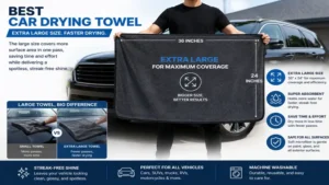 best car drying towel with extra large size for drying SUVs and sedans