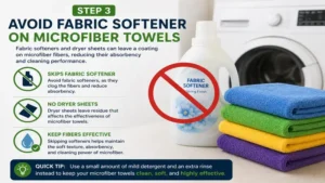 how to wash microfiber towels without fabric softener to maintain absorbency