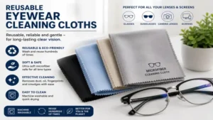 reusable eyewear cleaning cloths in multiple colors for eco-friendly and long-lasting use