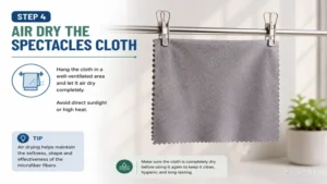 how to clean spectacles cloth by air drying microfiber cloth in a clean ventilated area