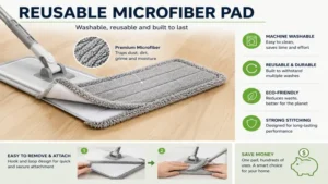 microfiber flat mop reusable microfiber pad with washable eco friendly design