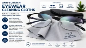 anti-scratch eyewear cleaning cloths designed for coated lenses and crystal clear vision