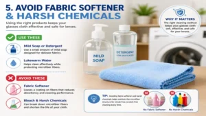 how to clean glasses cloth without fabric softener or harsh chemicals