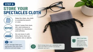 how to clean spectacles cloth and store it properly in a protective pouch to keep it clean
