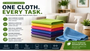 Microfiber Cloths Hub featuring multi-purpose cleaning cloths for everyday household use