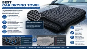 best car drying towel with waffle weave design for efficient water absorption