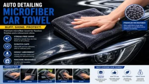 Auto detailing microfiber car towel for buffing and shining cars