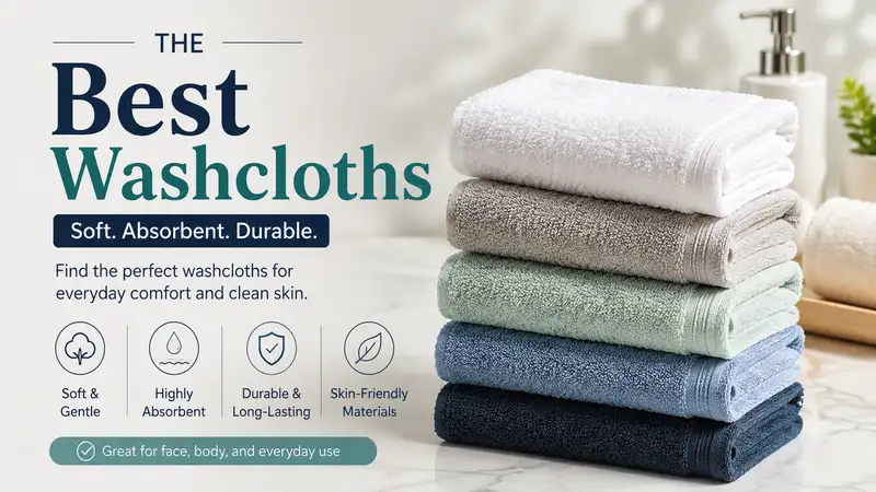 Soft and absorbent best washcloths arranged neatly for everyday bathing and skincare