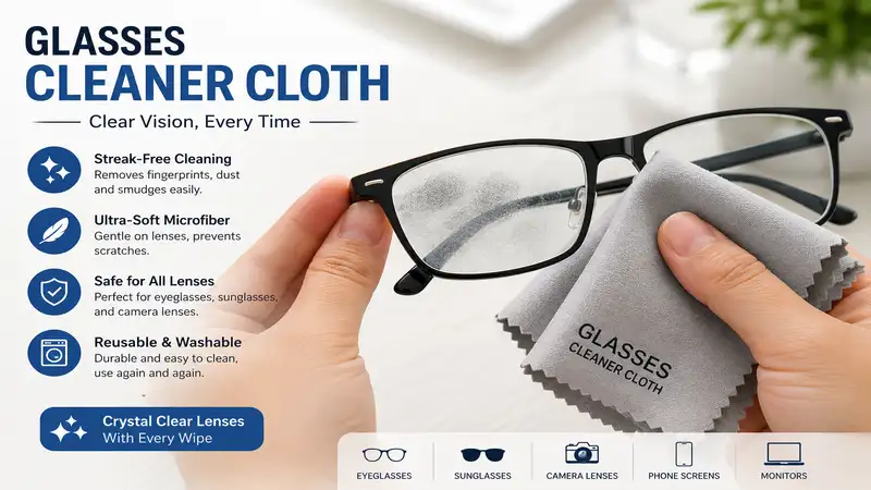 glasses cleaner cloth removing fingerprints and smudges from eyeglass lenses for crystal clear vision