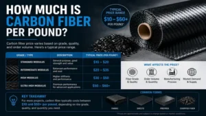 how much is carbon fiber per pound with typical price ranges based on grade quality and order volume