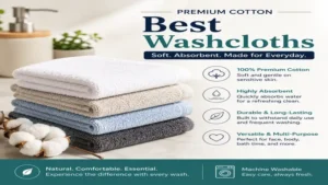 Premium cotton best washcloths with plush texture for gentle daily use