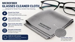 microfiber glasses cleaner cloth with ultra-soft texture for streak-free and scratch-free lens cleaning