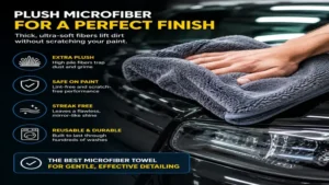 best microfiber towels for cars featuring thick plush microfiber fibers for gentle and scratch-free detailing