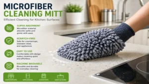 microfiber cleaning mitt cleaning kitchen countertops and appliances efficiently