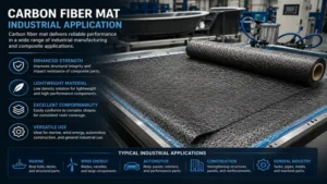 Industrial use of carbon fiber mat in manufacturing lightweight and high-strength composite components.