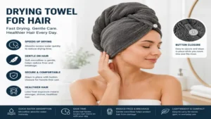 drying towel for hair designed for fast drying gentle care and reduced frizz
