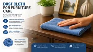 Dust cloth for polishing and protecting household furniture