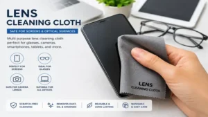 Gentle lens cleaning cloth suitable for phone screens, tablets, and optical surfaces
