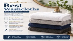 Thick and luxurious best washcloths folded neatly in a modern bathroom setting