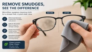 microfiber eyeglass cleaning cloth effectively removing smudges and dust from lenses