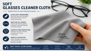 soft glasses cleaner cloth providing safe and scratch-free cleaning for delicate optical lenses