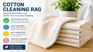 Natural cotton cleaning rag with strong absorbency for everyday cleaning use