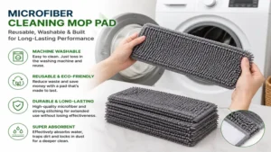 Reusable and washable microfiber cleaning mop pad designed for long-lasting performance