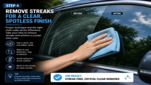 Removing streaks from vehicle windows with techniques from the best way to clean auto windows