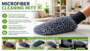 microfiber cleaning mitt helping maintain a clean and dust-free home environment