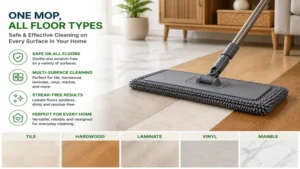 microfiber cleaning mop safely cleaning tile, hardwood, laminate, vinyl, and marble floors