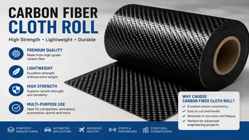 Carbon fiber cloth roll used for composite manufacturing and reinforcement applications