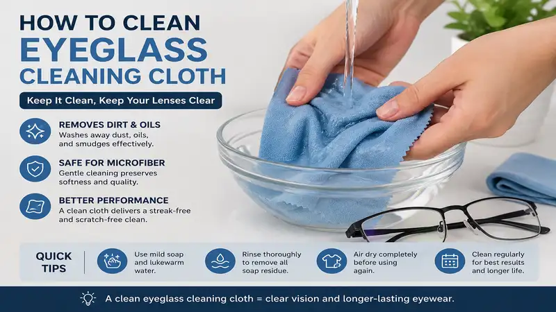 How to clean eyeglass cleaning cloth properly to remove dirt, oils, and debris