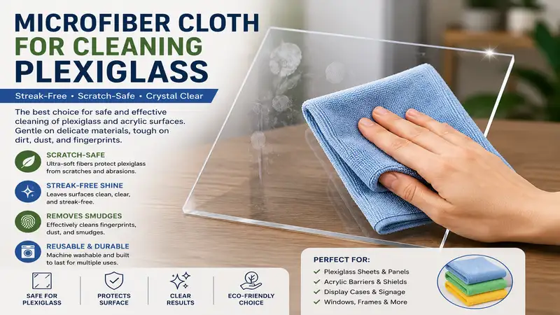 microfiber cloth for cleaning plexiglass safely removing dust, fingerprints, and smudges without scratching the surface