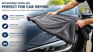 microfiber towel big designed for efficient car drying and exterior cleaning