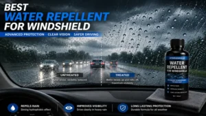 Best water repellent for windshield creating clear water beading during heavy rain for safer driving