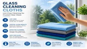 window cleaning cloths wiping glass surfaces without leaving lint behind