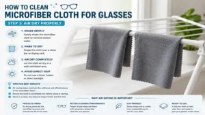 How to clean microfiber cloth for glasses and allow it to air dry for best results