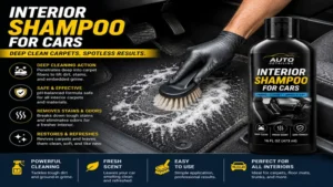 interior shampoo for cars effectively removing stains and grime from vehicle carpets.