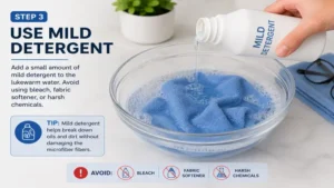 How to clean eyeglass cleaning cloth with a small amount of mild detergent