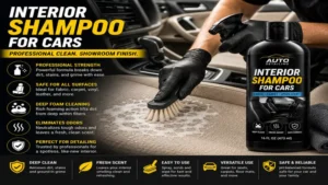interior shampoo for cars used during professional auto detailing for a spotless cabin.