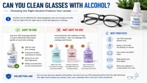 Avoiding lens coating damage when deciding can you clean glasses with alcohol.