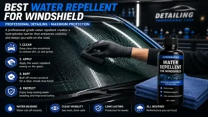 Best water repellent for windshield included in a professional car detailing process for long-lasting protection