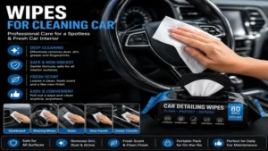 Wipes for cleaning car during detailing to keep the interior fresh and spotless