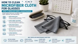 How to clean microfiber cloth for glasses as part of a regular eyewear maintenance routine